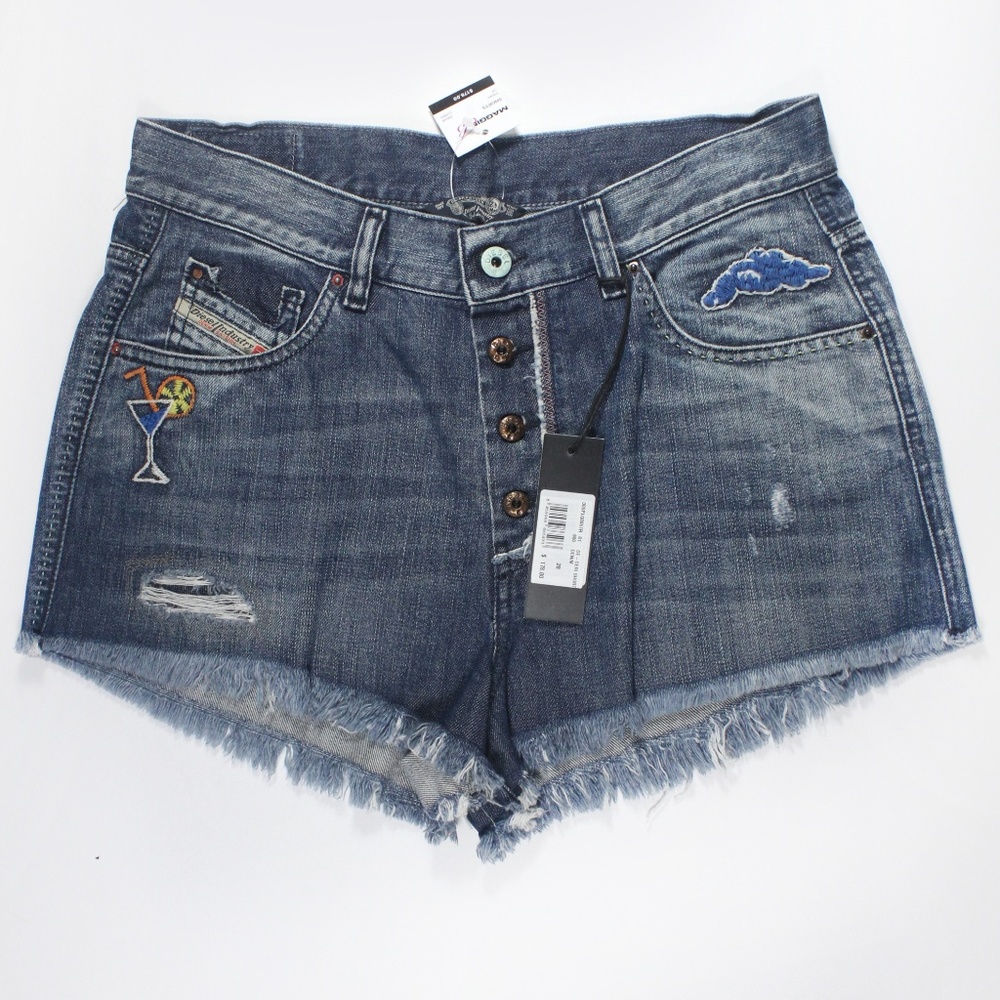 Diesel Jean Shorts Embroidered